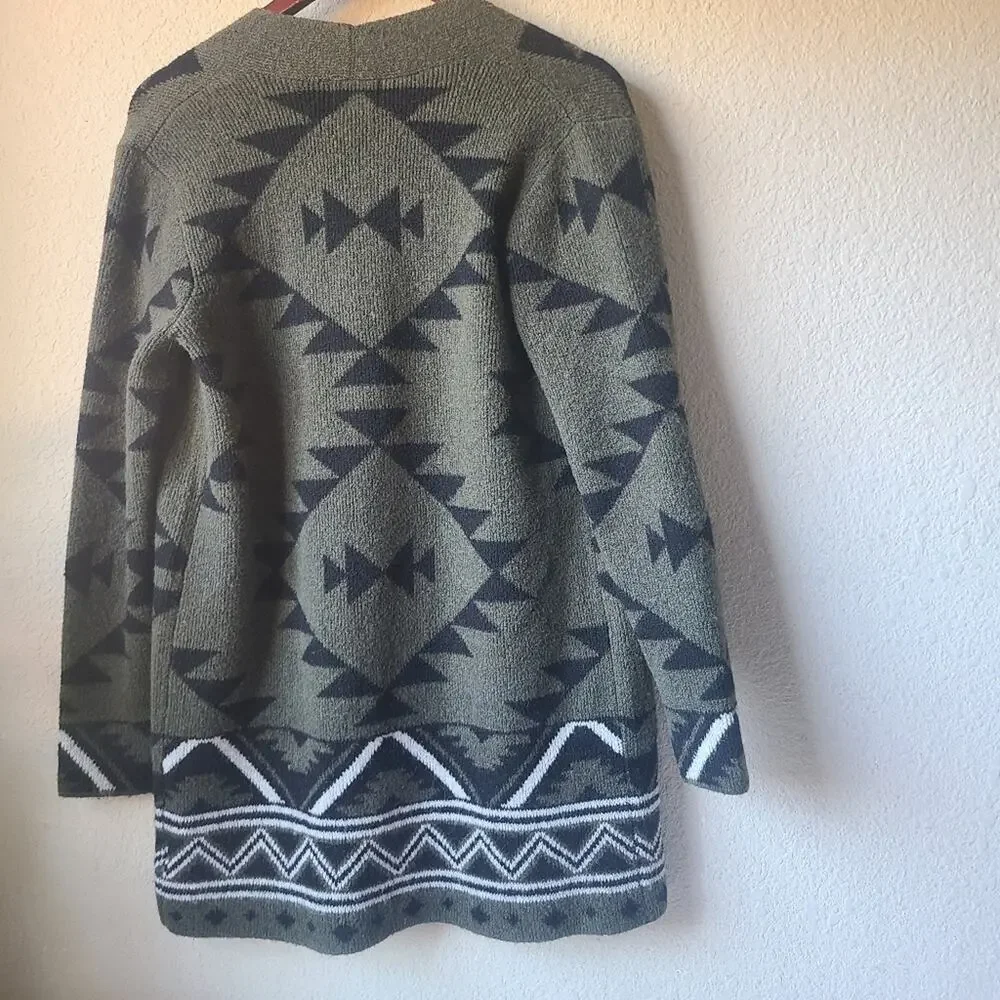 FRYE Women's Geometric Patterned Sweater Cardigan Size S